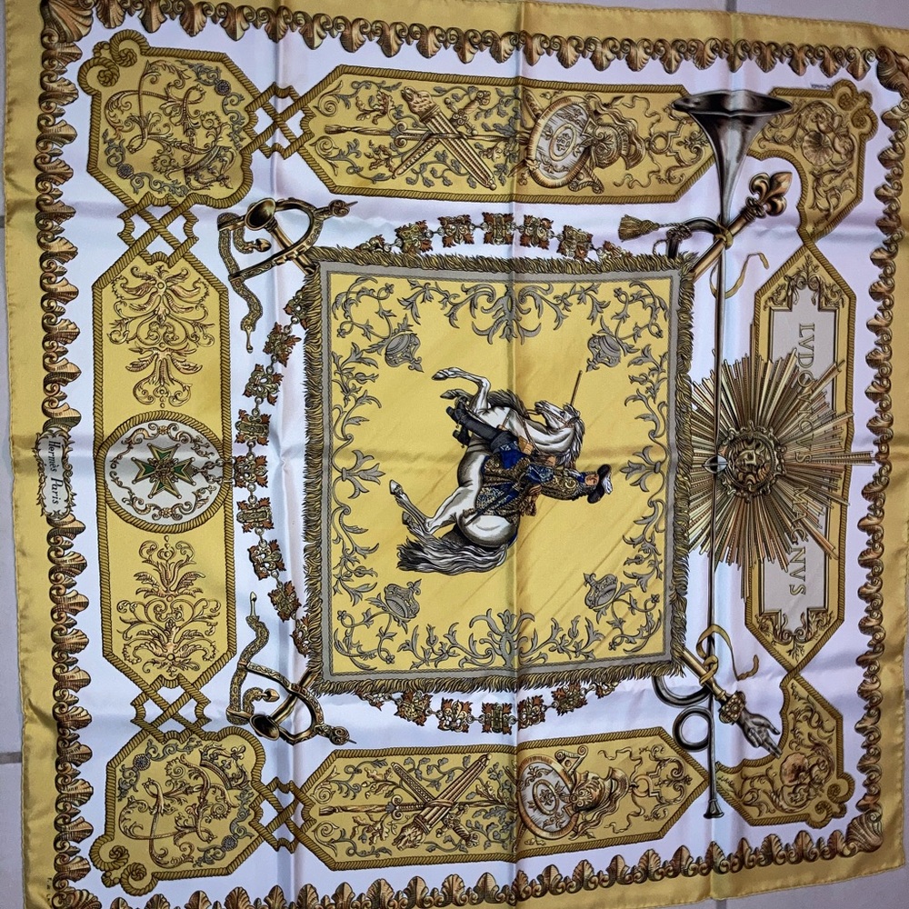 24 HOUR SALE Hermes 'Lvdovicvs Magnvs' Silk Scarf